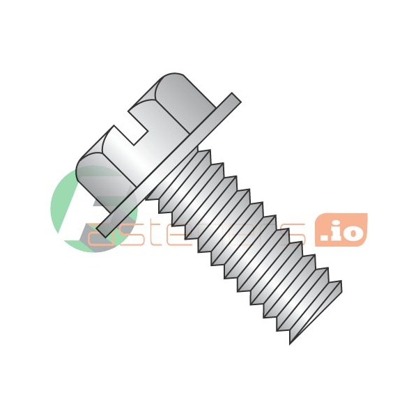 Newport Fasteners #6-32 x 5/16 in Slotted Hex Machine Screw, Plain 18-8 Stainless Steel, 5000 PK 709847 - main